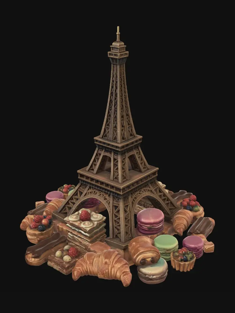 3D model for Eiffel Pastry Tower
