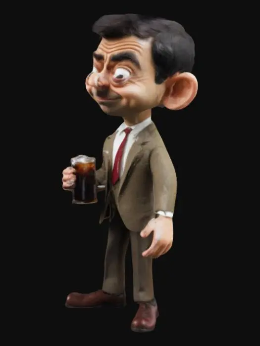 3D model for mr. bean, cola in his hand