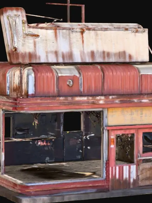 3D model for Abandoned Diner , #Halloween2025#