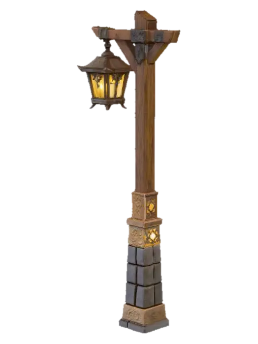Medieval Lantern Post 3D model, vytvořený pomocí AI