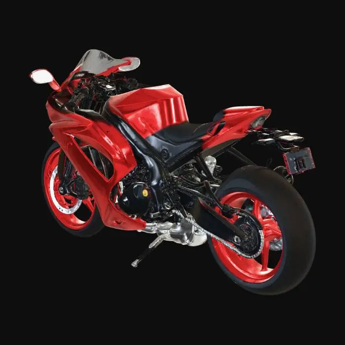 3D model for A very clean, detailed sports motorcycle.