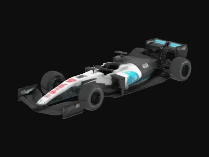 3D model for Formula 1 Car Black and white 
