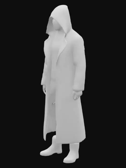 3D model for Реалестичный парень в черной мантии с капюшоном без лица