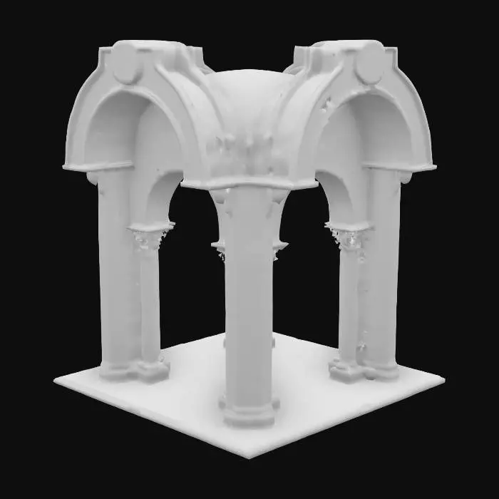 3D model for A grand arch entryway that is decorated with various runes.