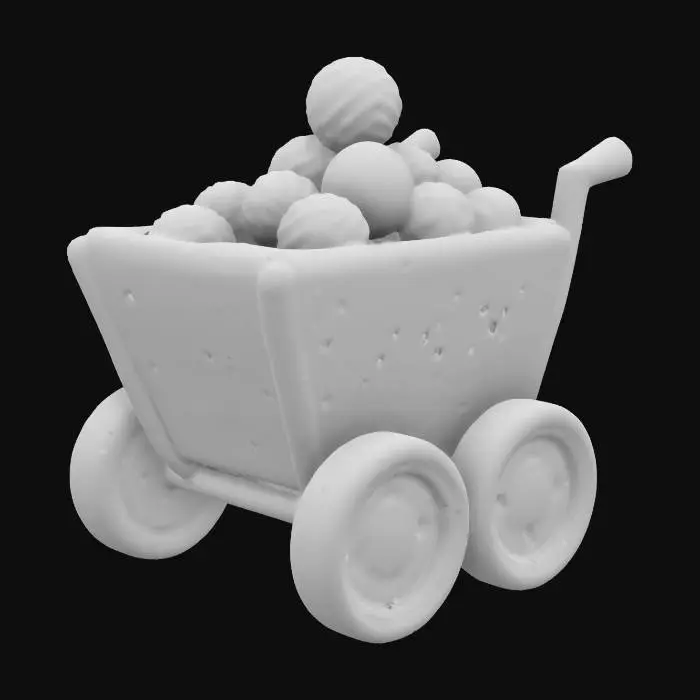 3D model for A handcard made of candy. The wheels made of cookies, the construction of it including gummy candy, candybars, and other sweet snacks.