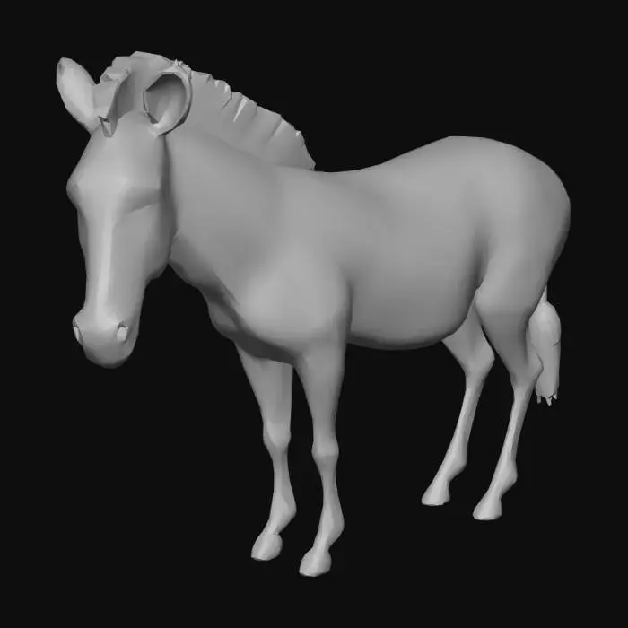 3D model for A low poly zebra