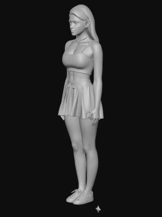 3D model for Glimmering Silver Pleats