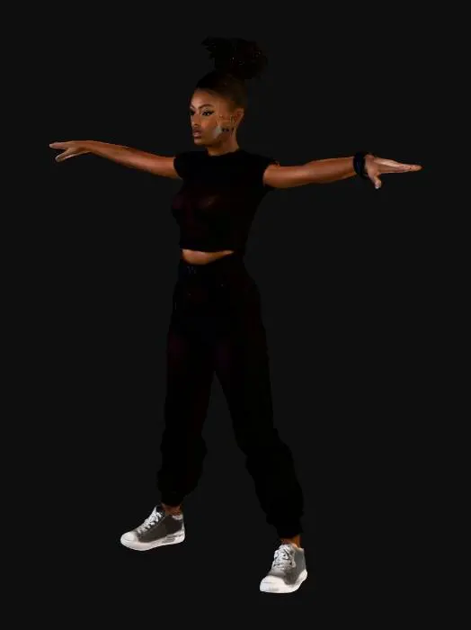 3D model for black woman curvaceous