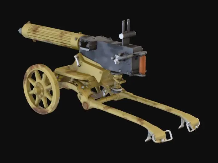 3D model for Maxim Gun on Wheels