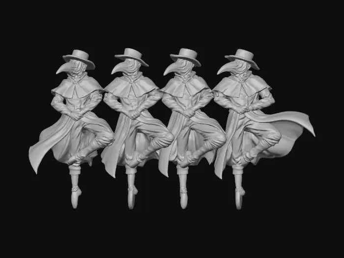 3D model for Plague Dance Quartet, Pas de quatre