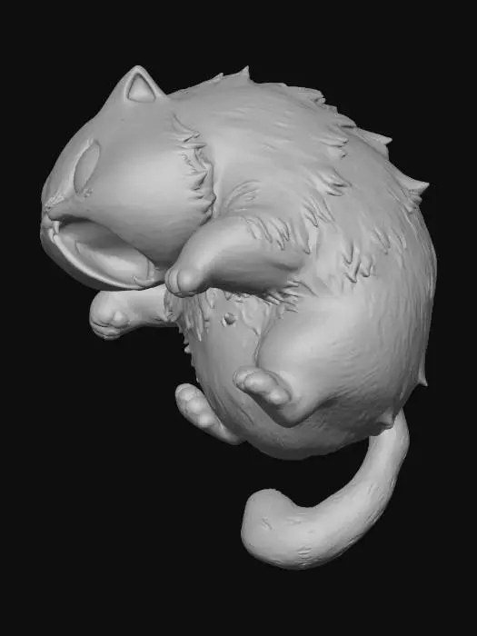 3D model for Angry Fluffball Cat