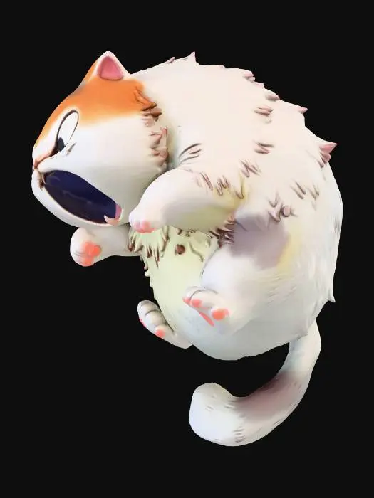 3D model for Angry Fluffball Cat