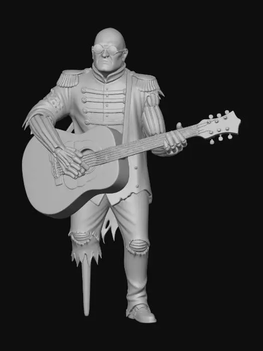 3D model for Blind Wooden Klyde The Troubadour