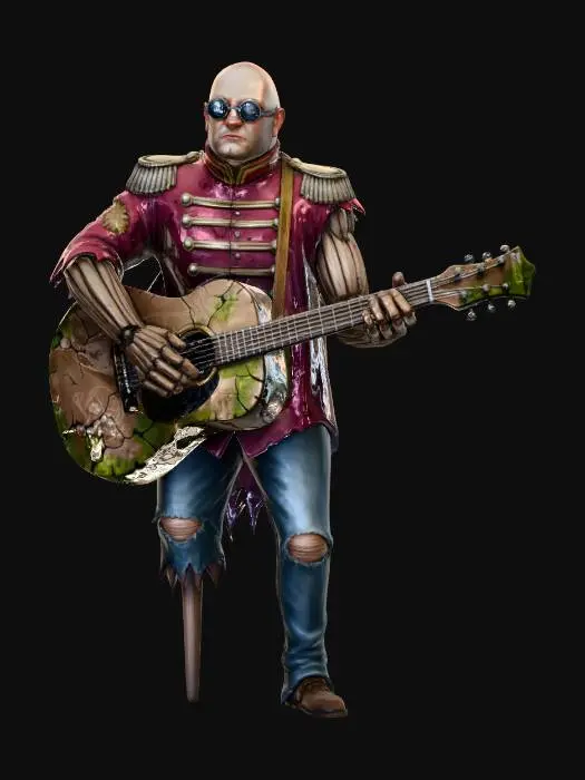 3D model for Blind Wooden Klyde The Troubadour