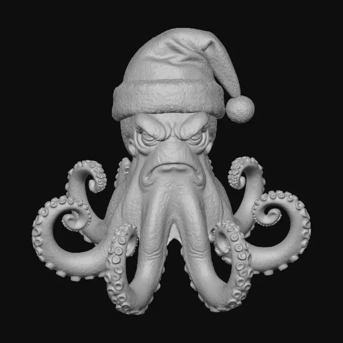 3D model for Grumpy Santa Octopus, #Christmas2025#