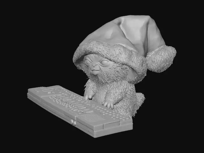 3D model for Gizmo Wearing A Santa's Hat Gremlin Keyboardist, #Christmas2025#