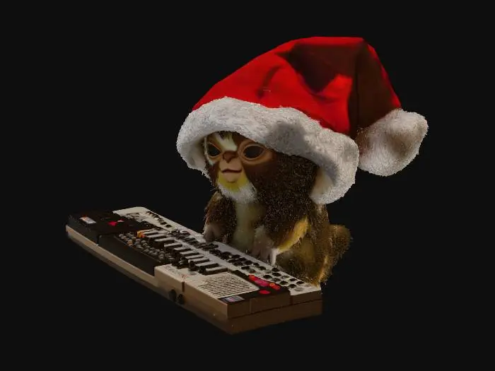3D model for Gizmo Wearing A Santa's Hat Gremlin Keyboardist, #Christmas2025#