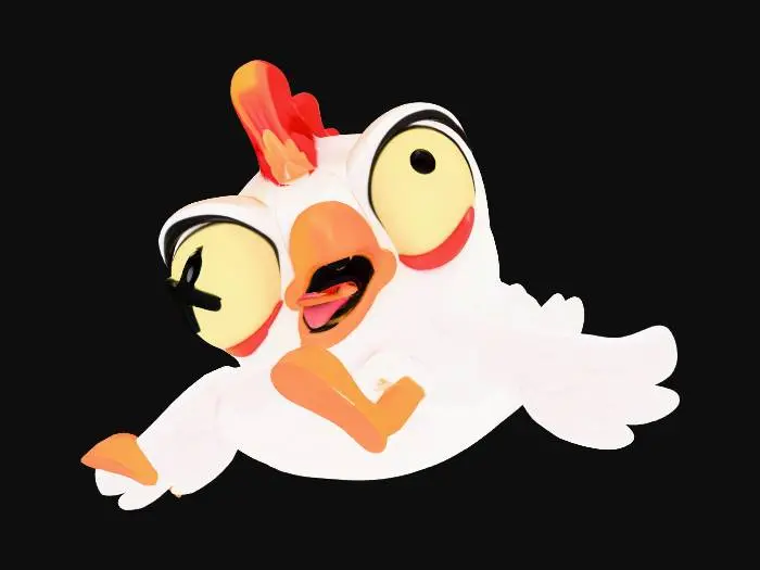 3D model for Нужно что бы эта курица дергала своими крыльями и кукарекала