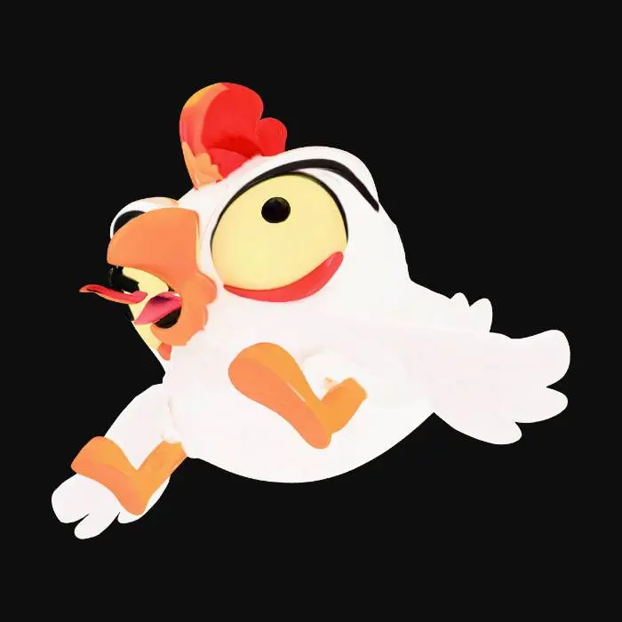 3D model for Нужно что бы эта курица дергала своими крыльями и кукарекала