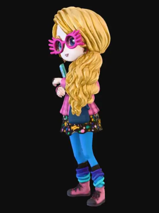 3D model for Colorful Spectacles Character Illustration