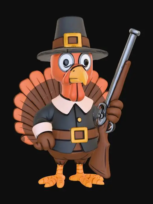 3D model for Pilgrim Turkey Hunter, #Thanksgiving#