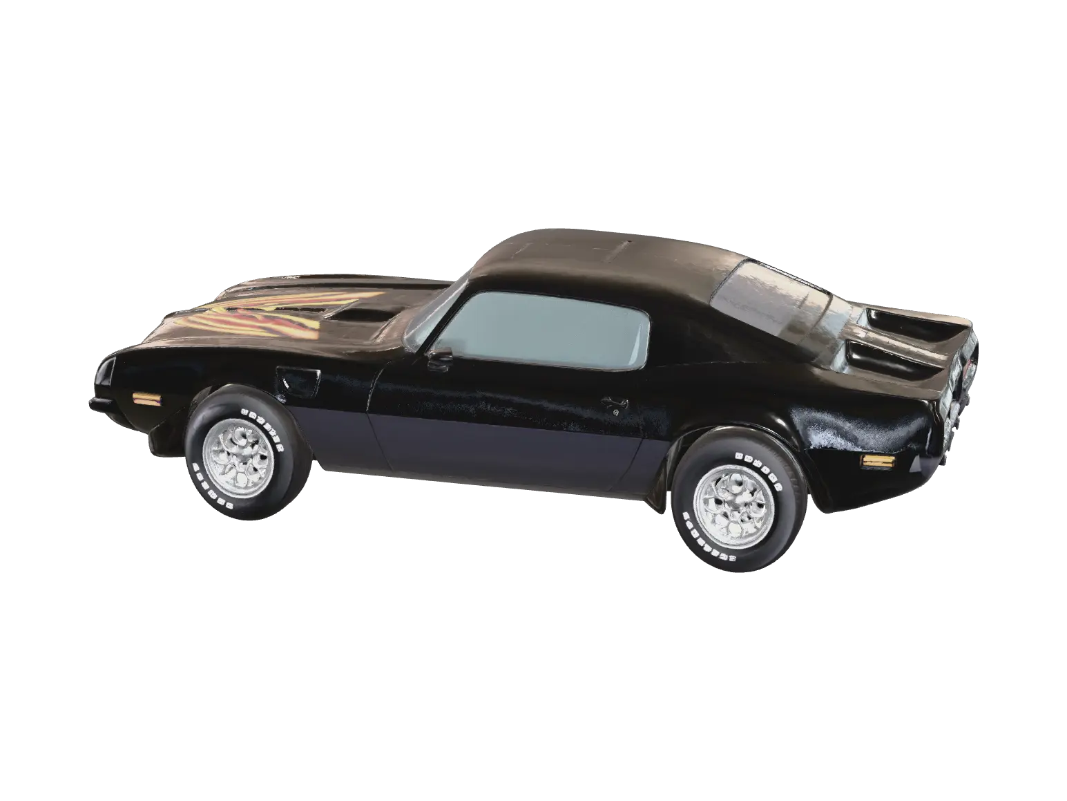 Realistic Pontiac - Goldenhour 3D model, vytvořený pomocí AI