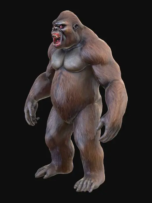 3D model for Terrifying fierce muscular sasquatch with an evil face