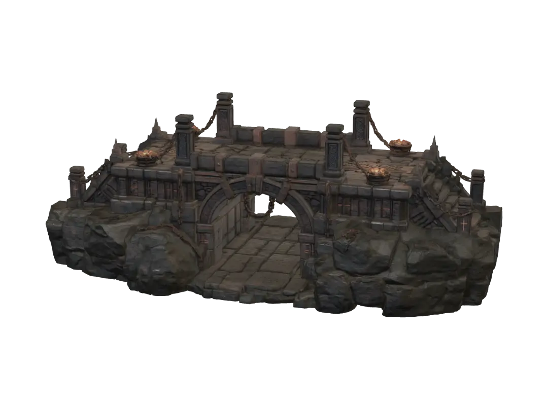 Emberstone Bridge - Architectural 3D model, vytvořený pomocí AI