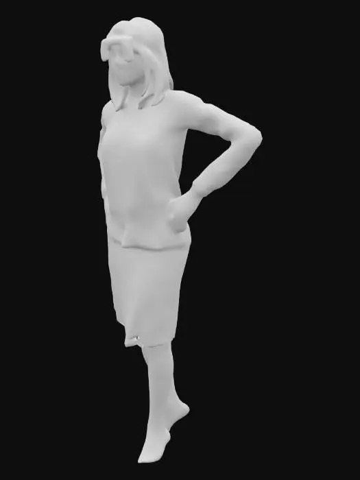 3D model for Colorful Pose in Floral Skirt