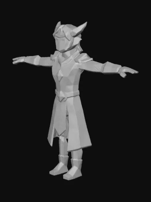 3D model for Low poly blue demon