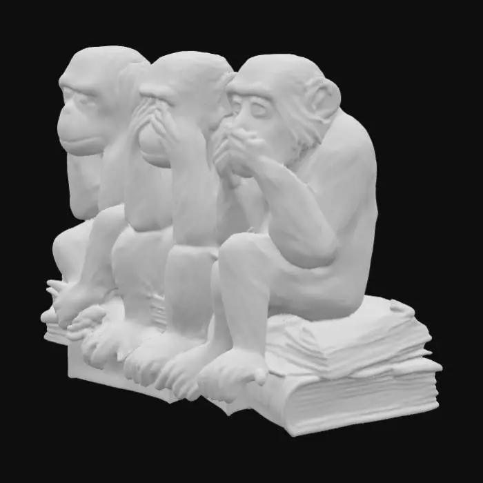 3D model for Three Wise Monkeys Statue