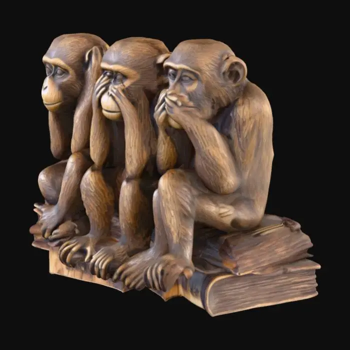 3D model for Three Wise Monkeys Statue