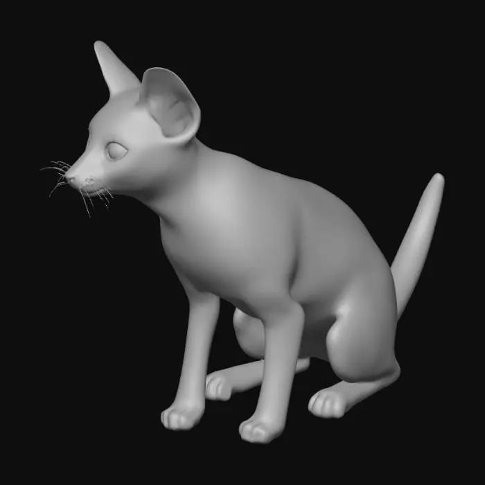 3D model for Siamese Kitten on Bed