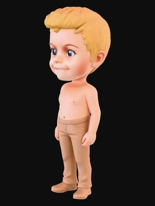 3D model for Smiling Cartoon Boy
