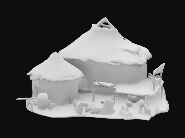 3D model for Thatched Village Huts