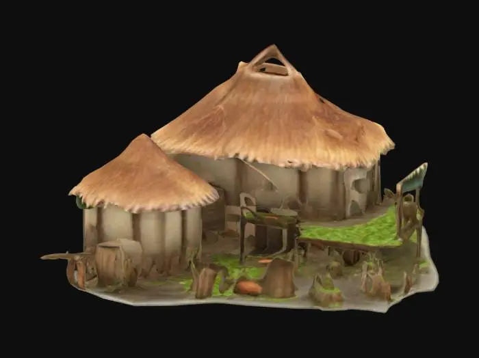 3D model for Thatched Village Huts