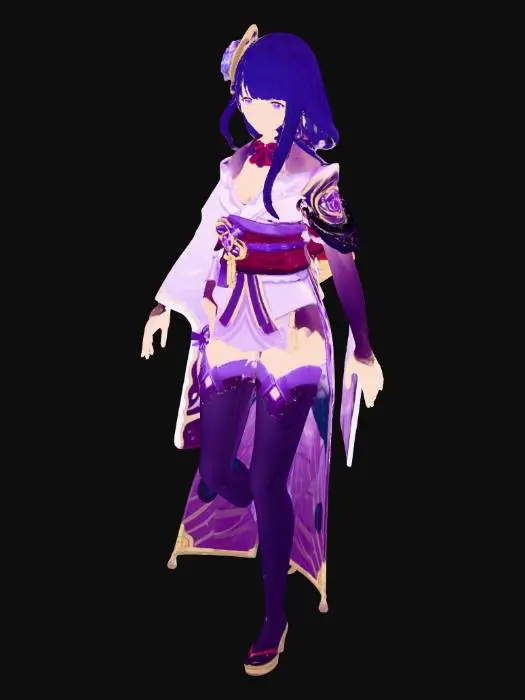 3D model for Violet Blossom in a Shrine Courtyard