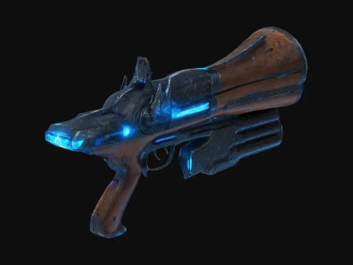 3D model for #ChronoForgeWeapon#, Steampunk Laser Blunderbuss