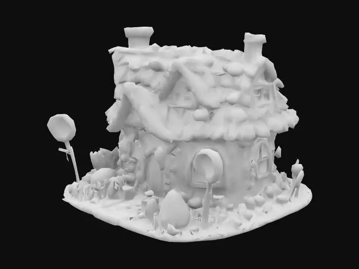 3D model for #Fairy# Make, a Fantasy, Highly Detailed, Ultra Realistic, witch house /candy cabin from "Hansel and Gretel
