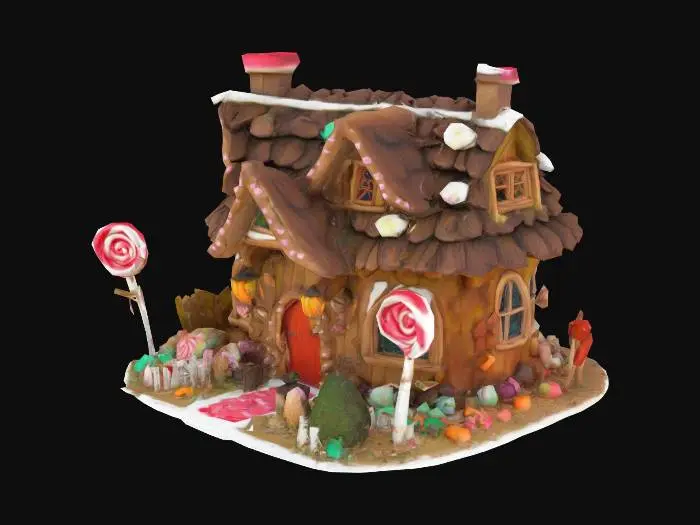3D model for #Fairy# Make, a Fantasy, Highly Detailed, Ultra Realistic, witch house /candy cabin from "Hansel and Gretel
