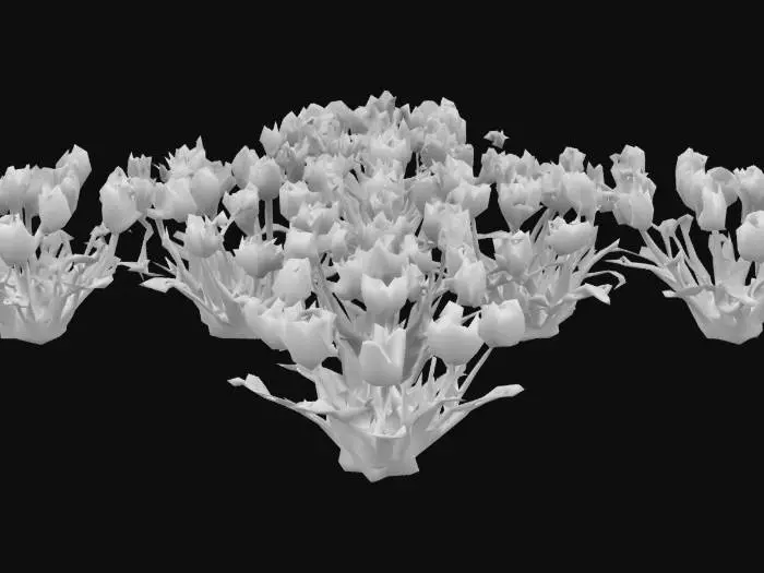 3D model for #garden#,  Keukenhof flower beds, Ultra Realistic, Utra Detailed and Ultra quality