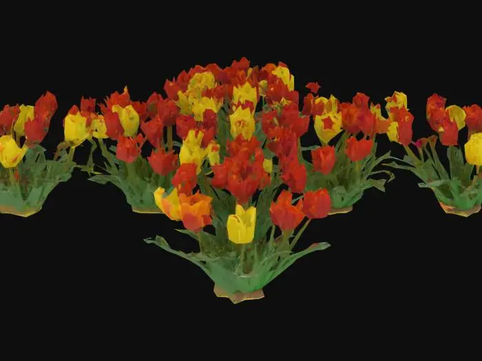 3D model for #garden#,  Keukenhof flower beds, Ultra Realistic, Utra Detailed and Ultra quality