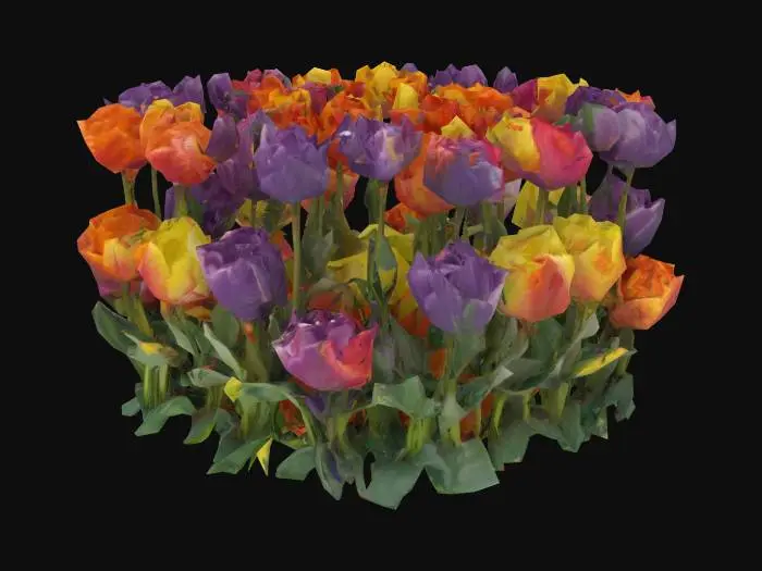 3D model for #garden#,  Keukenhof flower beds, Ultra Realistic, Utra Detailed and Ultra quality