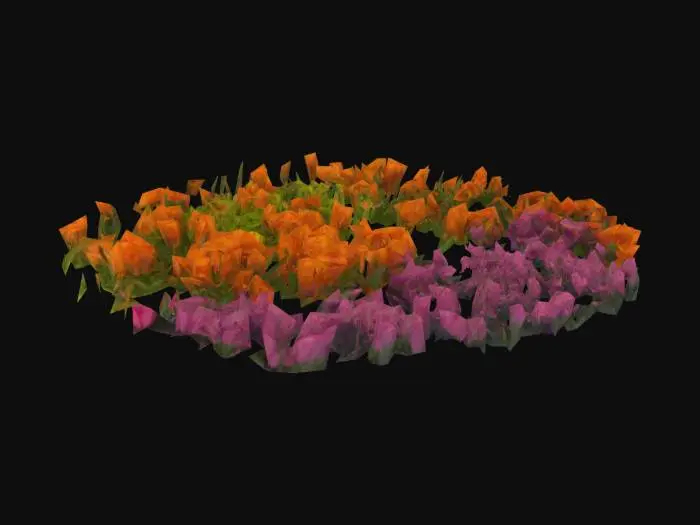 3D model for #garden#,  Keukenhof flower beds, Ultra Realistic, Utra Detailed and Ultra quality