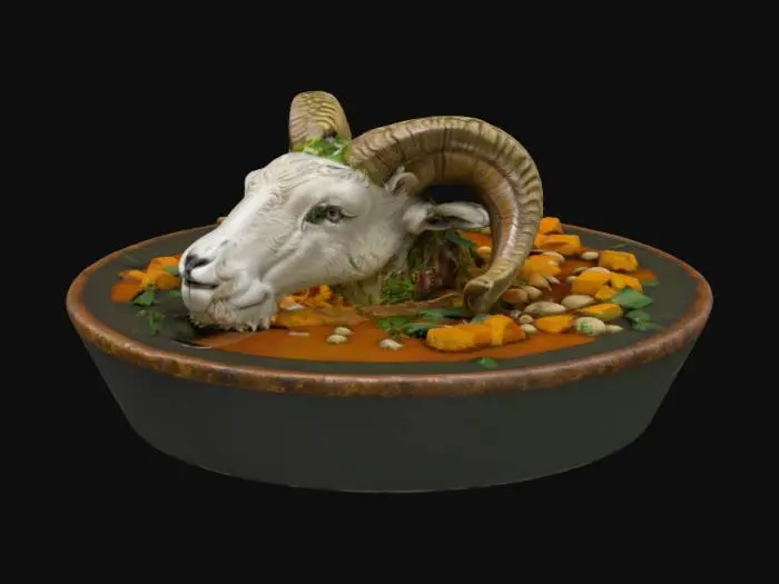 3D model for [Iran] Kalle Pache; consists of a sheep's head (including the brain).  #AroundTheWorld#