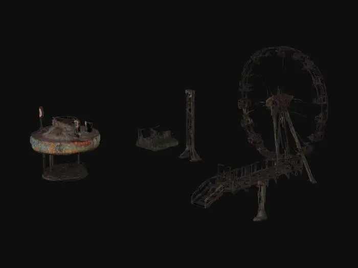 3D model for Create a Fantasy, Highly Detailed, Dark and Eerie Abandoned Amusement Park
