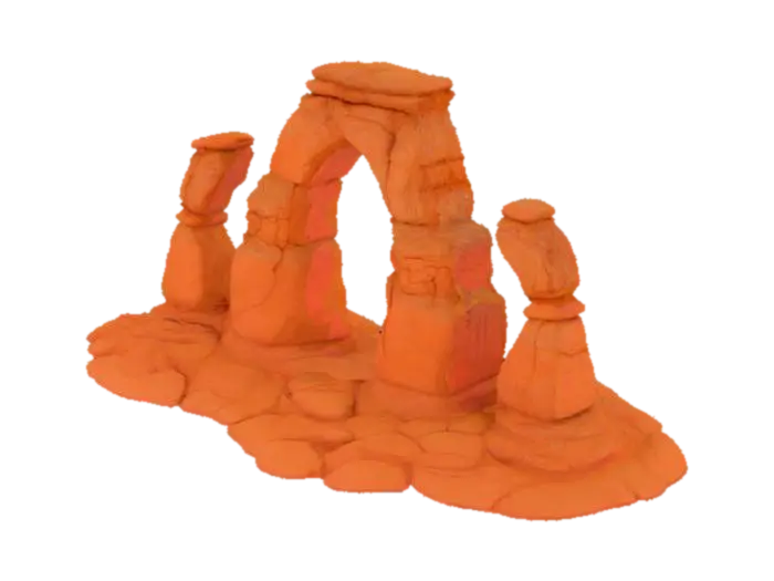 #arch#, ultra detailed tripple Arch from 'Valley of fire state park', natural… - Statepark 3D model, vytvořený pomocí AI