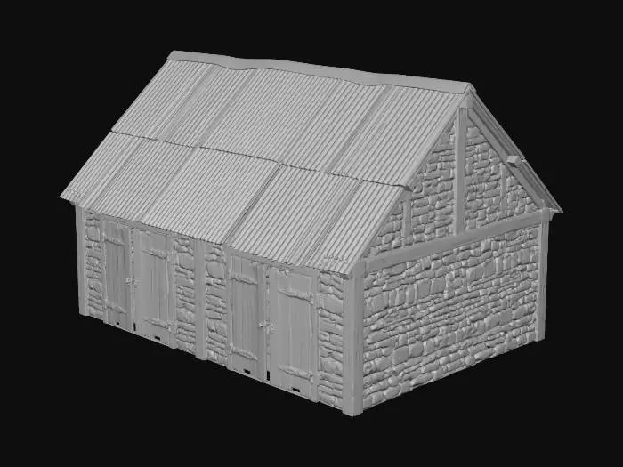 3D model for Rusted Roof Stone Shed