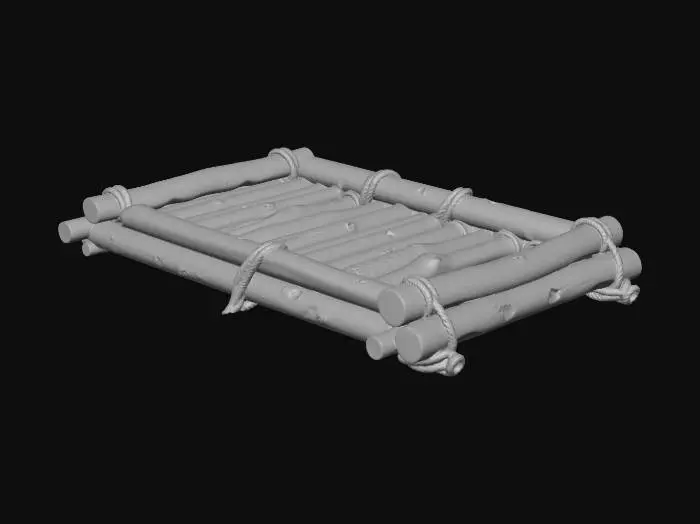 3D model for Rope-Bound Log Raft
