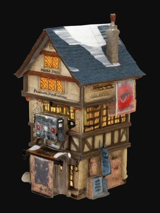 3D model for Dickens Miniatuure House rug merchant
